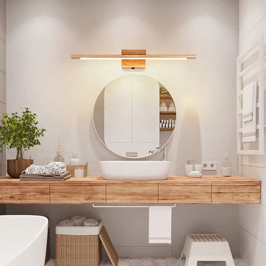 LED Wandleuchten Badezimmer im simplen Stil aus Holz - Atelier Wohnkunst 